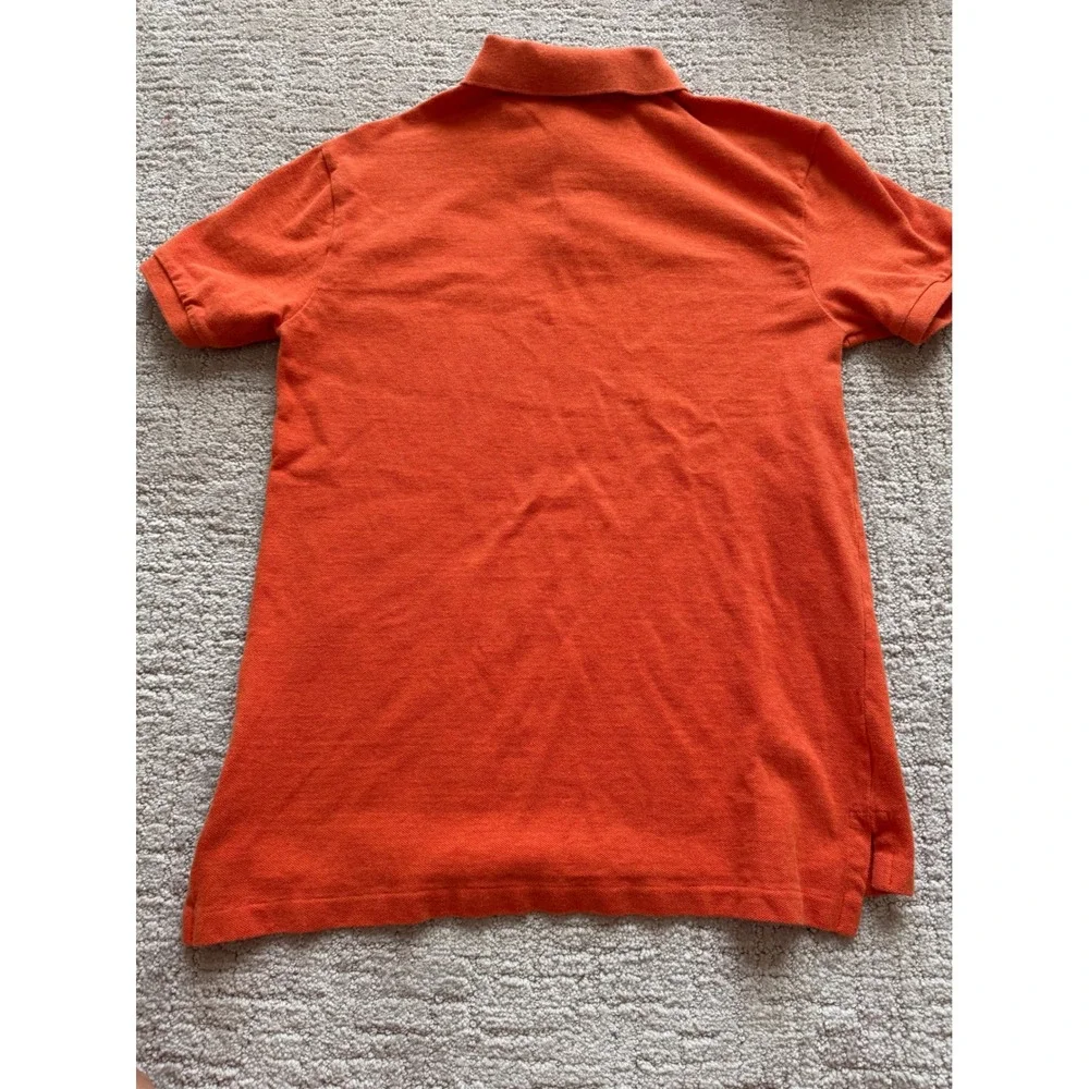 Polo Ralph Lauren Polo Shirt Mens M Orange Slim Fit Short Sleeve Preppy Horse